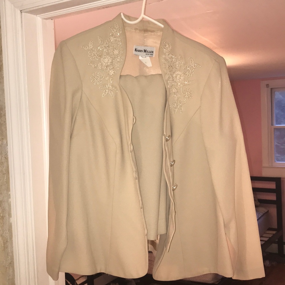 Cream Skirt Suit